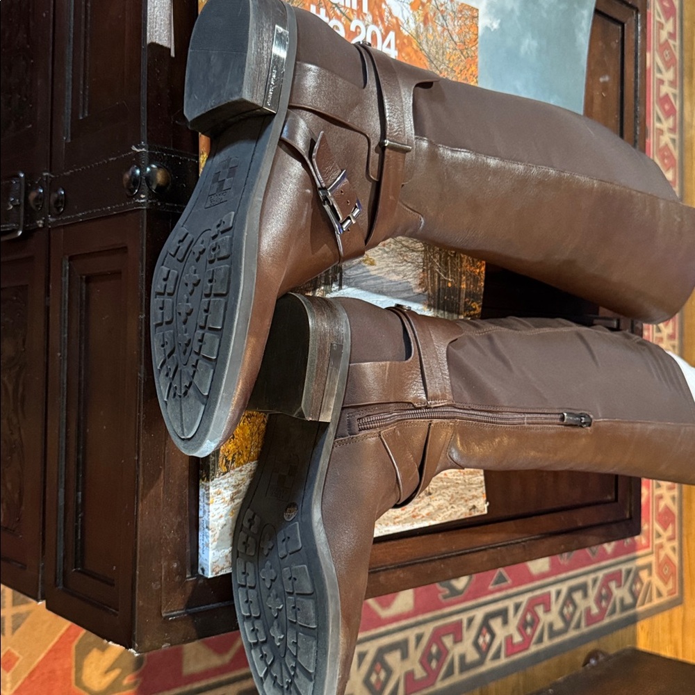 Vince Camuto Brown Leather Boots Paton over the knee - Picture 3 of 4
